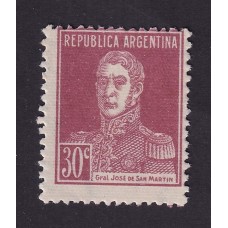 ARGENTINA 1924 GJ 619 ESTAMPILLA NUEVA CON GOMA PAPEL RAYADO U$ 25